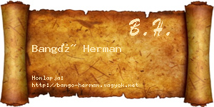 Bangó Herman névjegykártya